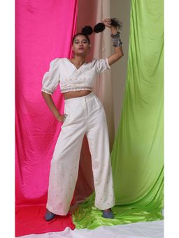 The House of She’s by Divya Gupta - Yours Truly The Wrap able White Blouse With Pant Co-Ord's
