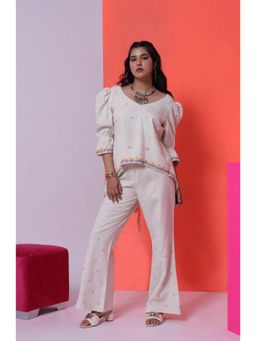 The House of She’s by Divya Gupta - Not Truly Yours White Tunic With Pant