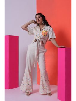 The House of She’s by Divya Gupta - Embroidered Beige Co-Ord's