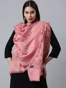 Pashmoda - Women Melange Pink Kaani Wool Shawl
