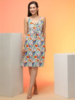 Globus - Womens Multicolor Printed Knee-Length A-Line Knee Length Dress