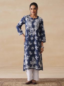 House of Chikankari - Chikankari Printed Long Kurta