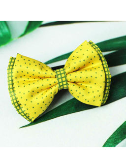 Tossido - Yellow & Green Polkas Layered Bow with Adjustable Elastic Headband
