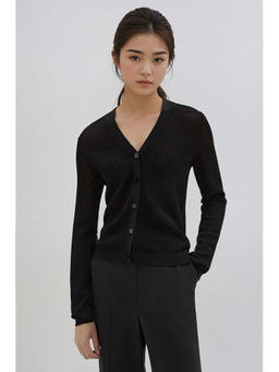 KOTTY - Black Womens Woolen Cardigan for Winter