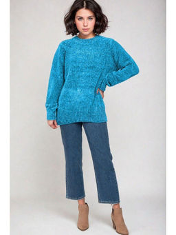 KOTTY - Blue Sweater Relaxed Fit for Winter