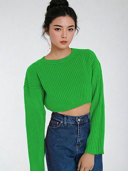 KOTTY - Green Womens Knitted Soft Stylish Sweater