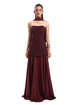 MAMKAM - Maroon Ira Solid Skirt
