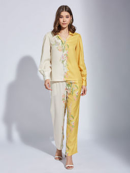 Latin Quarters - Women Yellow Printed Casual Co-Ord (Set of 2)