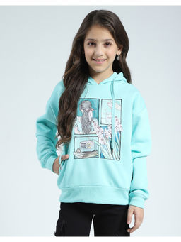 Monte Carlo - Girls Blue Printed Hoodie