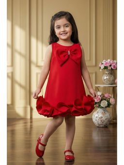 Lagorii - Girls Red Bow Detail Party Dress