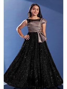 Lagorii - Girls Black Party Wear Gown Dress