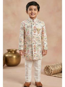 Lagorii - Boys Cream Embroidered Jodhpuri Kurta with Pant