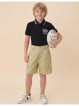 U.S. POLO ASSN. - Boys Khaki Mid Rise Relaxed Fit Shorts