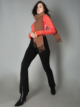 VERO MODA - Black Front Slit Flared Pants