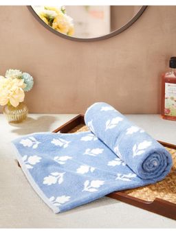 Fabindia - Blue Smriti Woven Cotton Bath Towel