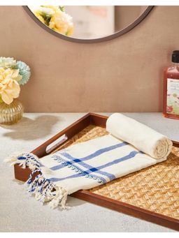 Fabindia - Blue Kabir Hand Block Printed Cotton Gamcha Hand Towel (S)