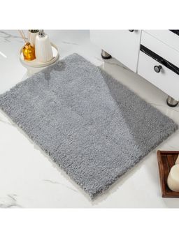 Saral Home - GIA Soft Microfiber Non Slip Fluffy Soft Bath Mats Solid - Grey