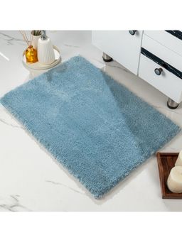 Saral Home - GIA Soft Microfiber Non Slip Fluffy Soft Bath Mats Solid - Blue