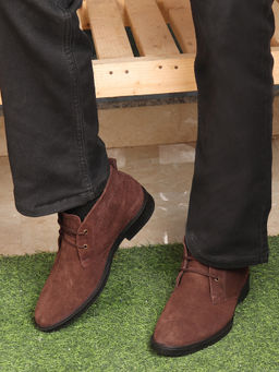 Carlton London - Men's Suede Brown Chukka Boots
