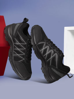 LIBERTY - Leap7x MOUNTAIN2E Sports Lacing Running Shoes For Men - Black