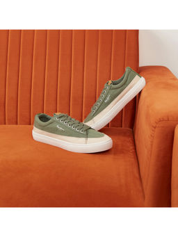 Pepe Jeans - Men’s Canvas Platform Sneakers - Green