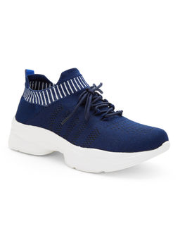 roar for good - Navy Blue Lace-Up Walking Shoes for Women Made from Recycled PET Bottles