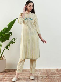 STADO - Beige Kurta with Pant (Set of 2)