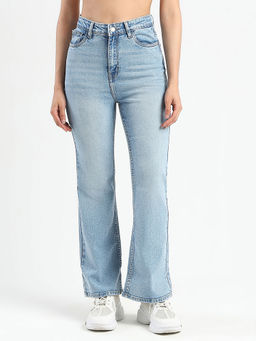 Madame - Women Blue Cotton Solid Clean Look Jeans