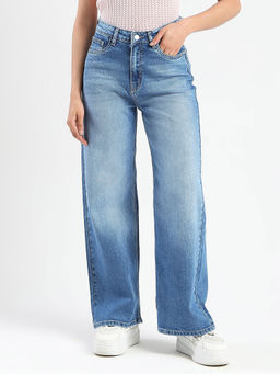 Madame - Women Blue Cotton Solid Clean Look Jeans