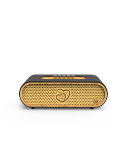 DECIWOOD - 20W Curved Wooden Body, Upto 5 Hrs Playback, 3000 mAh Battery, 5.0 Bluetooth Speaker-Black