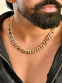 Voylla - Eclipse Golden Dominion American Diamond Men's Chain