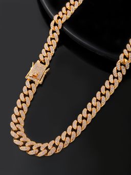 Voylla - Eclipse Dominator Gold American Diamond Men's Chain