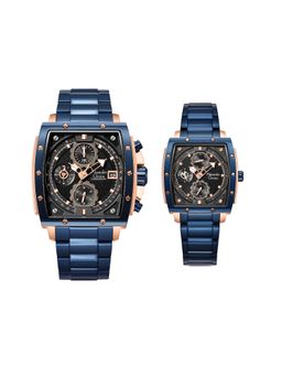 Alexandre Christie - Blue Couple Chronograph Quartz Watch (6376MCBFURBA) (M)