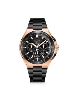 Alexandre Christie - Black Men Chronograph Quartz Watch (6691MCFBRBA) (M)