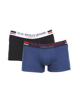 U.S. POLO ASSN. - Men Assorted I641 Branded Waist Cotton Trunks Multi-Color (Pack of 2)