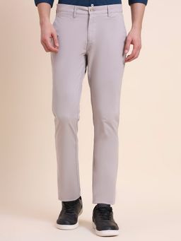 Greenfibre - Men Grey Cotton Lycra Super Slim Pant