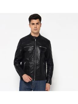 MaheTri - Adventure Black Leather Biker Jacket