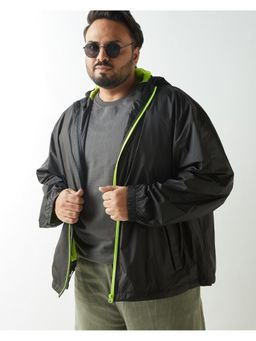 Bewakoof - Air 1.0 Men's Black Oversized Plus Size Windcheater Jacket