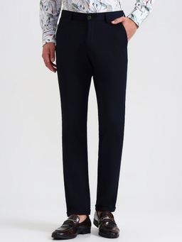 Wyre - Men Navy Blue Polyester Slim Pant