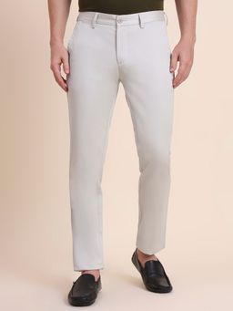 JadeBlue - Men Grey Cotton Lycra Slim Pant