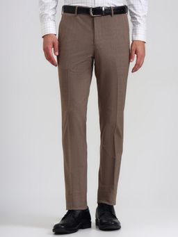JadeBlue - Men Brown Polyester Slim Pant