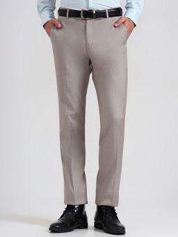 Metal - Men Beige Blended Slim Pant