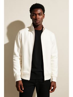 Parcel Yard - Men's White Full Zipper Hoodie