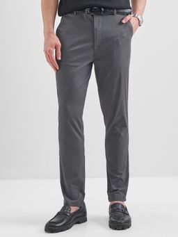 HIGHLANDER - Men Grey Mid Rise Slim Ankle Length Pant