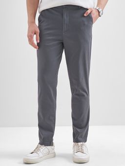 HIGHLANDER - Men Grey Mid Rise Slim Ankle Length Pant