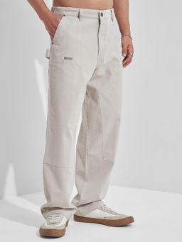 HIGHLANDER - Marvel Avengers Men Beige Cotton High-Rise Loose Fit Carpenter Pant