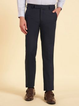 Cantabil - Men's Navy Blue Textured Pant