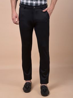 CRIMSOUNE CLUB - Men's Black Solid Knitted Pant