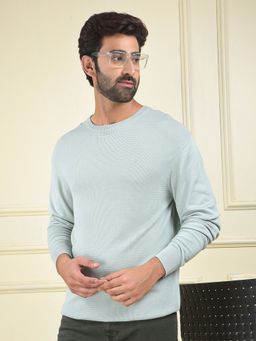 CRIMSOUNE CLUB - Men's Teal Jacquard Sweater