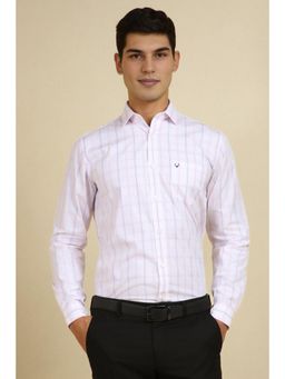 Allen Solly - Men White Slim Fit Checks Full Sleeves Formal Shirt